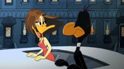 Daffy tells Tina that he isn't a wizard.
