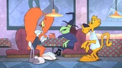 Next customer(s), Witch Lezah and Gossamer, Bugs and Daffy's two neighbors.