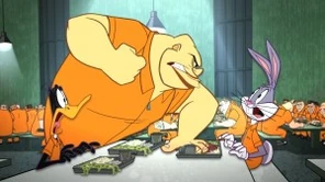 Crusher, about to punch Bugs for insulting him.