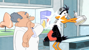 In retaliation, Dr. Weisberg slaps Daffy.