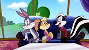 Lola takes Bugs to Pepe Le Pew, the wedding planner, to organize their wedding.