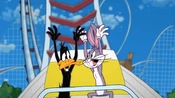 Daffy asks Bugs how he got all of his money, while they are on a carnival ride.