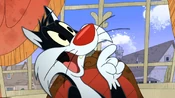 Sylvester talks with Tweety.