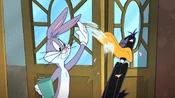 Bugs slaps Daffy.