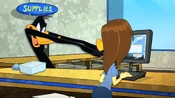 Daffy uses his wizard powers on Tina.