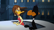 Daffy and Tina in a limo