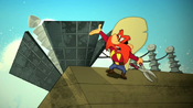 Yosemite Sam discusses his solar panels.