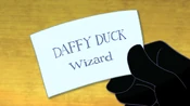 Daffy's wizard card gets printed.