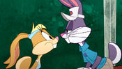 Bugs meets Lola Bunny at a country club.