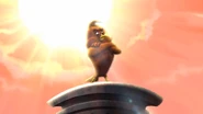 Chicken Hawk (493 KB) A CGI Henery Hawk on top of a podium.