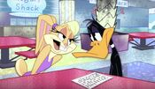 Lola and Daffy with letter