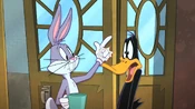 Bugs snapping his fingers to a zoned out Daffy.