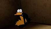 Daffy locks himself in his closet.