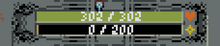 The Experience bar under the Life bar