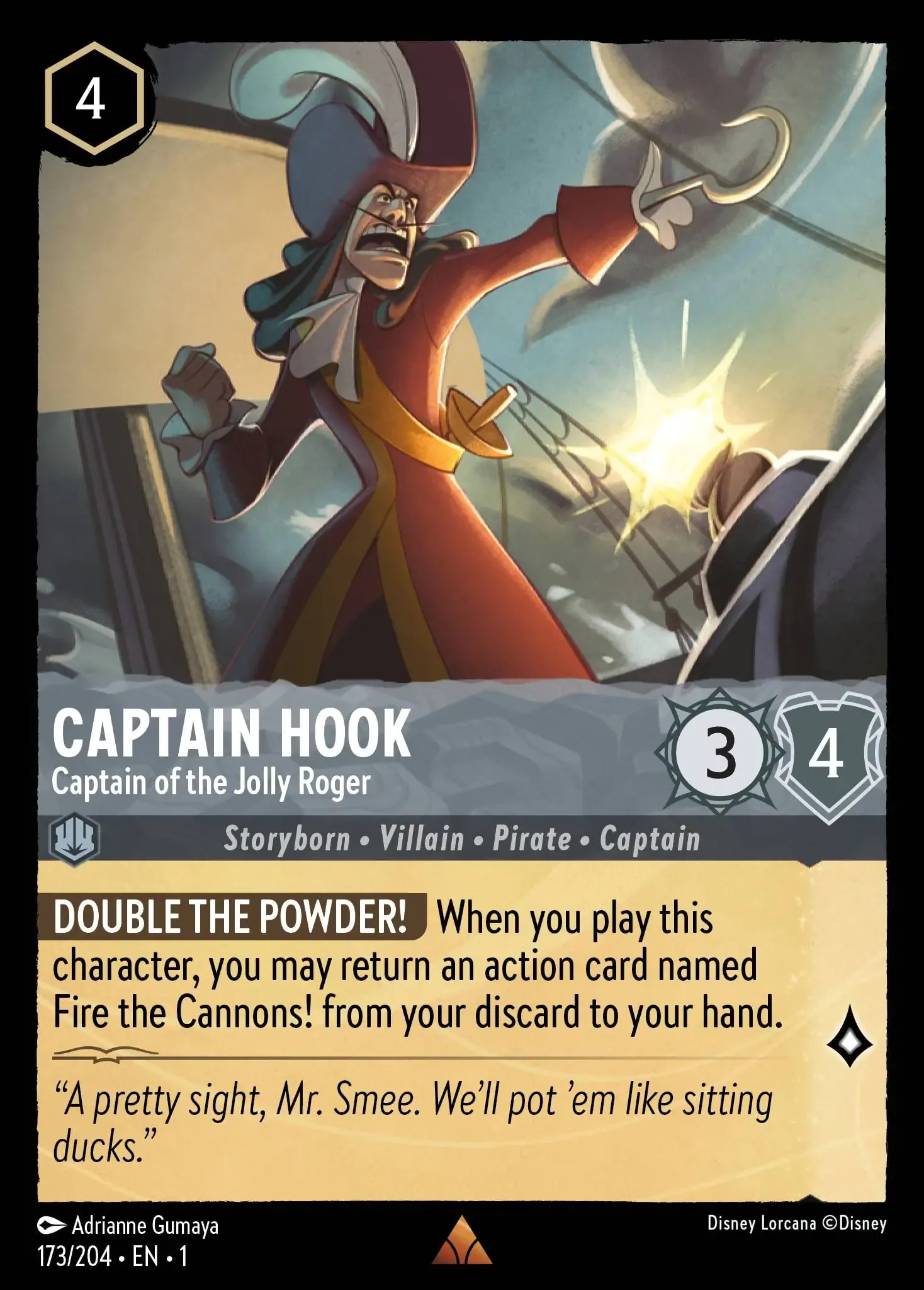 Captain Hook - Captain of the Jolly Roger, Lorcana Wiki