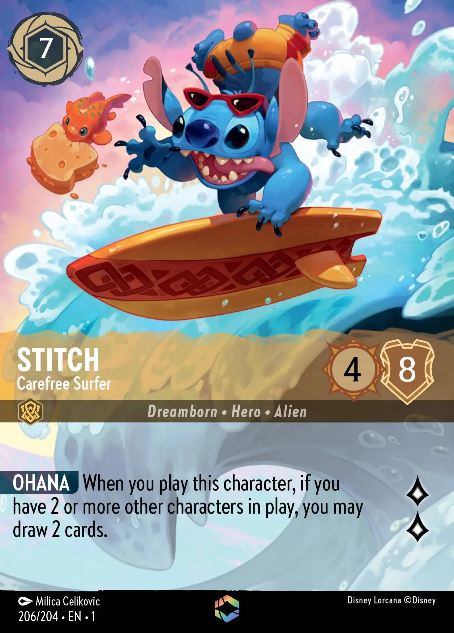 Stitch - Carefree Surfer (Enchanted) | Lorcana Wiki | Fandom
