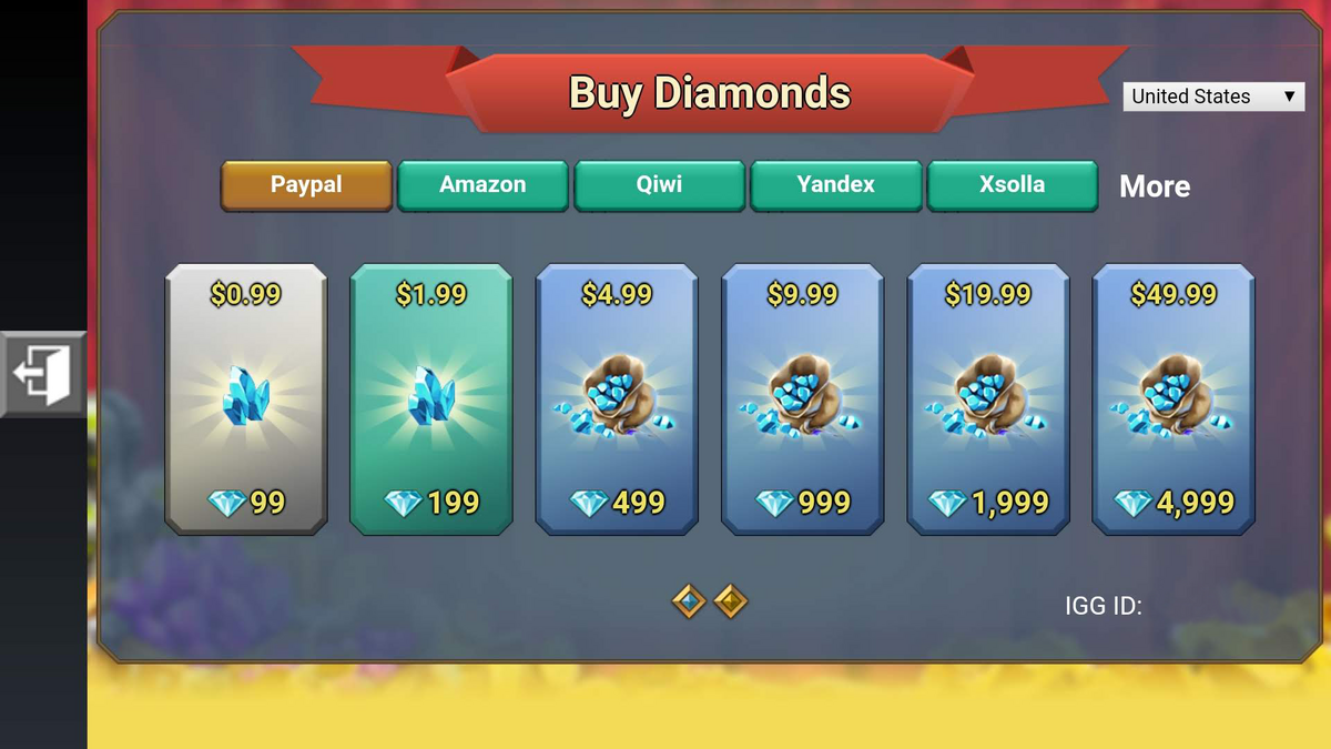 Comprar Diamantes 2099 Lords mobile