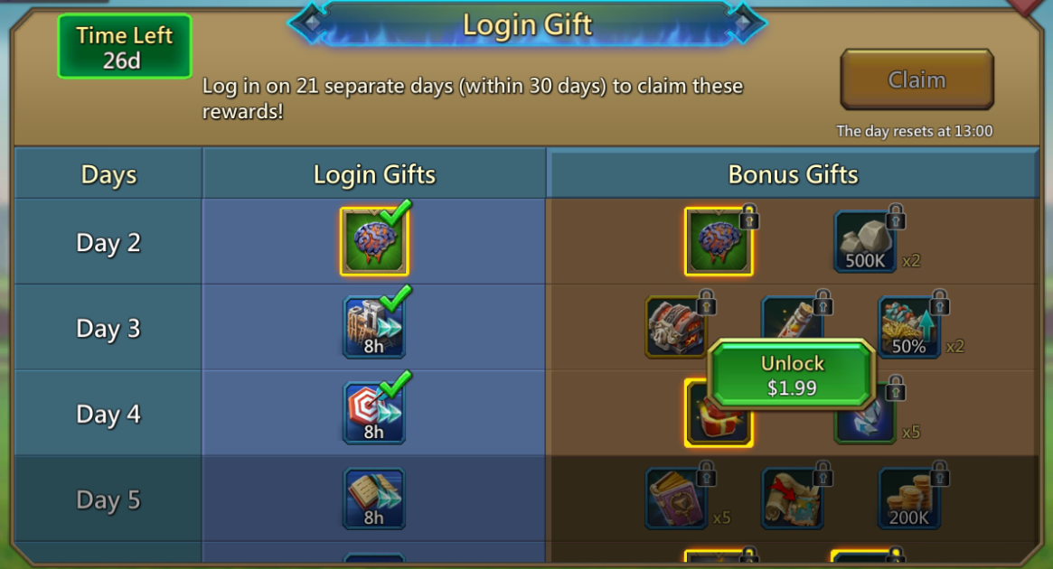 Login Gift Lords Mobile Wiki Fandom