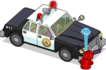Crashed police car