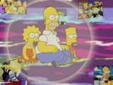 Homer, Bart y Lisa en la burbuja de la memoria