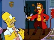 Flanders the Devil aparece ante Homer