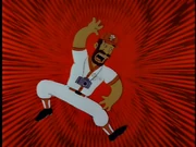 Ozzie cayendo en la Casa Misteriosa hacia al vacío