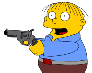 Ralph con la pistola de su padre