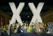 Todo el elenco de Treehouse of Horror XX en el Saludo Final