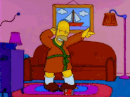 Homer celebrando