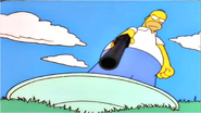 Homer disparando un plato.