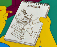 Primer boceto que hizo Bart de Angry Dad.