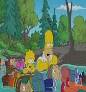 Homer y Lisa Saliendo del agua