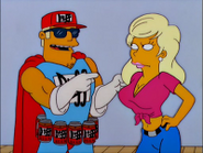 Duffman haciendo promesas falsas.