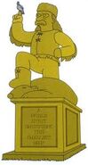 Estatua de Jebediah Springfield luego de matar al oso