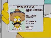 Pasaporte mexicano falso de Homer del 