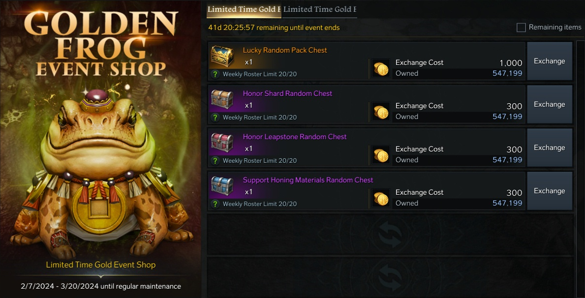 Gold Event Shop - Lost Ark Wiki