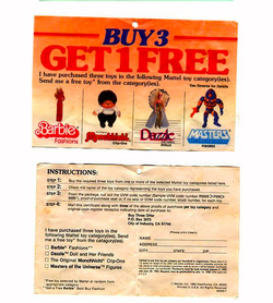 The Mattel promotion which has the winner closing between any of these prizes but from these prizes, the figures are randomized