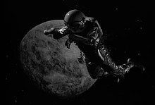 Professor John Robinson approaching Priplanus from space.