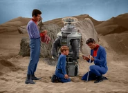 john reads the message from dr.smith - colourised by pelham cort