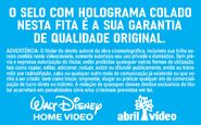 Selo holográfico azul abril vídeo disney