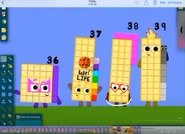 36 with 37, 38, and compound 39 dancing