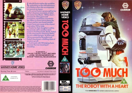 Too Much The Robot With a Heart VHS front and back