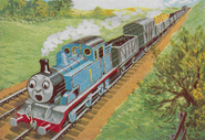 Thomas being pushed by the trucks on Gordon's Hill