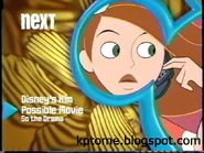 Disney's Kim Possible Movie: So The Drama "Next" Bumper (Yellow Hot Dog And Chips Background With The Blue Logo) (PICTURE FOUND)