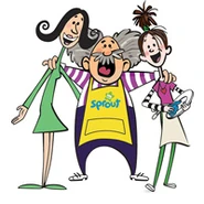 SproutDinerCast.jpg (25 KB) The Sprout Family (From left to right: Bean, Brussel and Alfalfa)