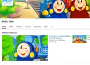 The BluBlu Train YouTube channel's homepage.