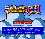 The title screen for Solstice 2.