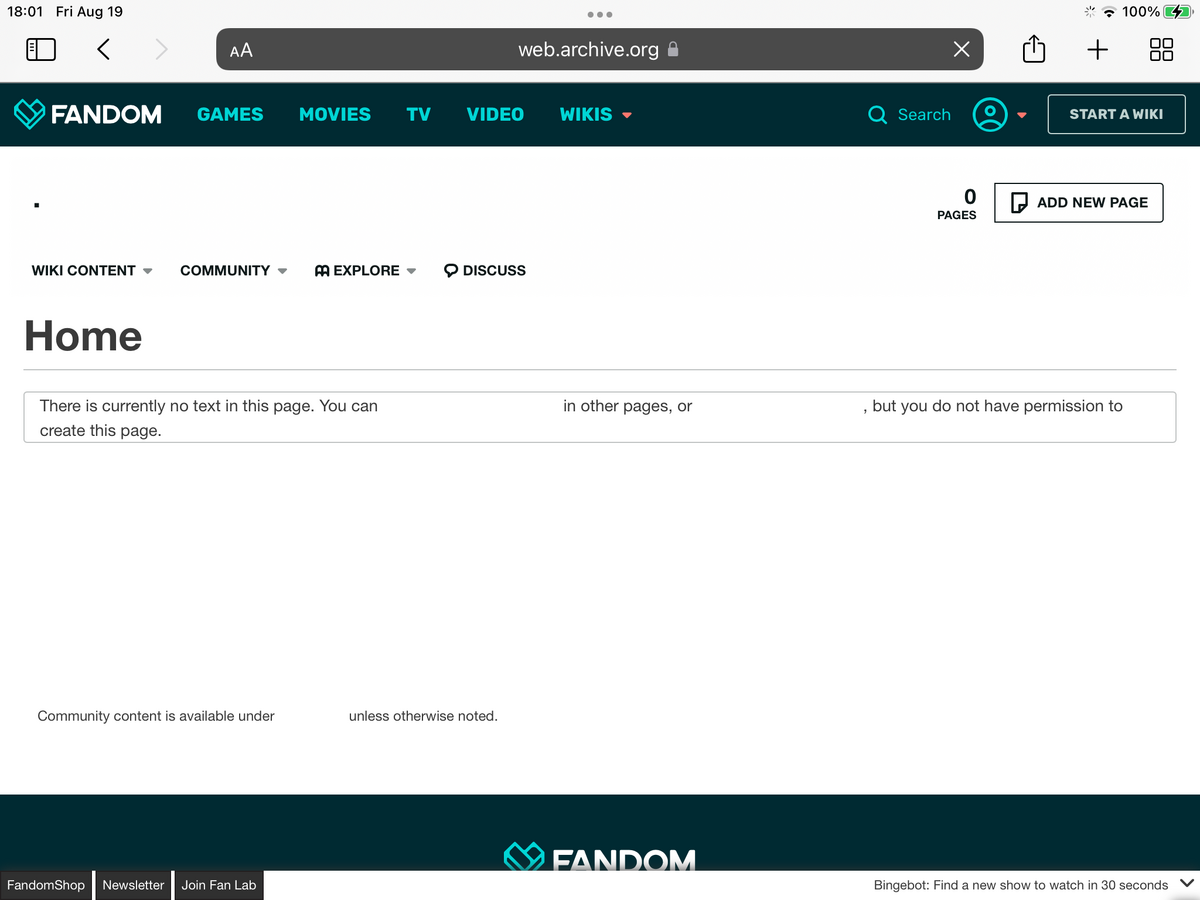 The Smallest Wiki (Lost Fanbase; 2021) | Lost Media Archive | Fandom
