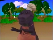 Barney the Cook (Note: The park background is used rather than the beach one)