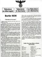 Programa de televisión de los Juegos de Berlín 1936 impreso en inglés.